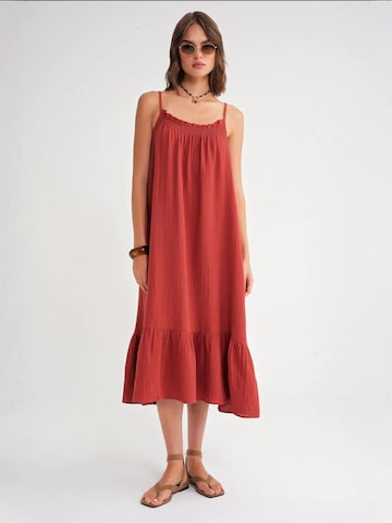 MixRay Jurk 'Midi' in Rood: voorkant