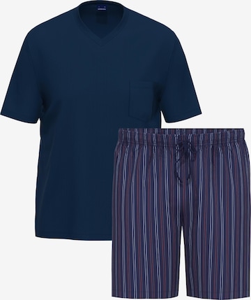 Ammann Short Pajamas 'Night & Home Cotton' in Blue: front