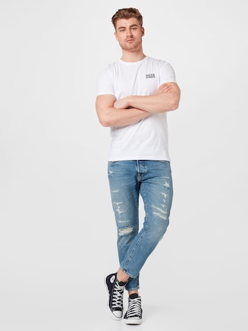 JACK & JONES Normalny krój Jeansy 'Frank Leen' w kolorze niebieski