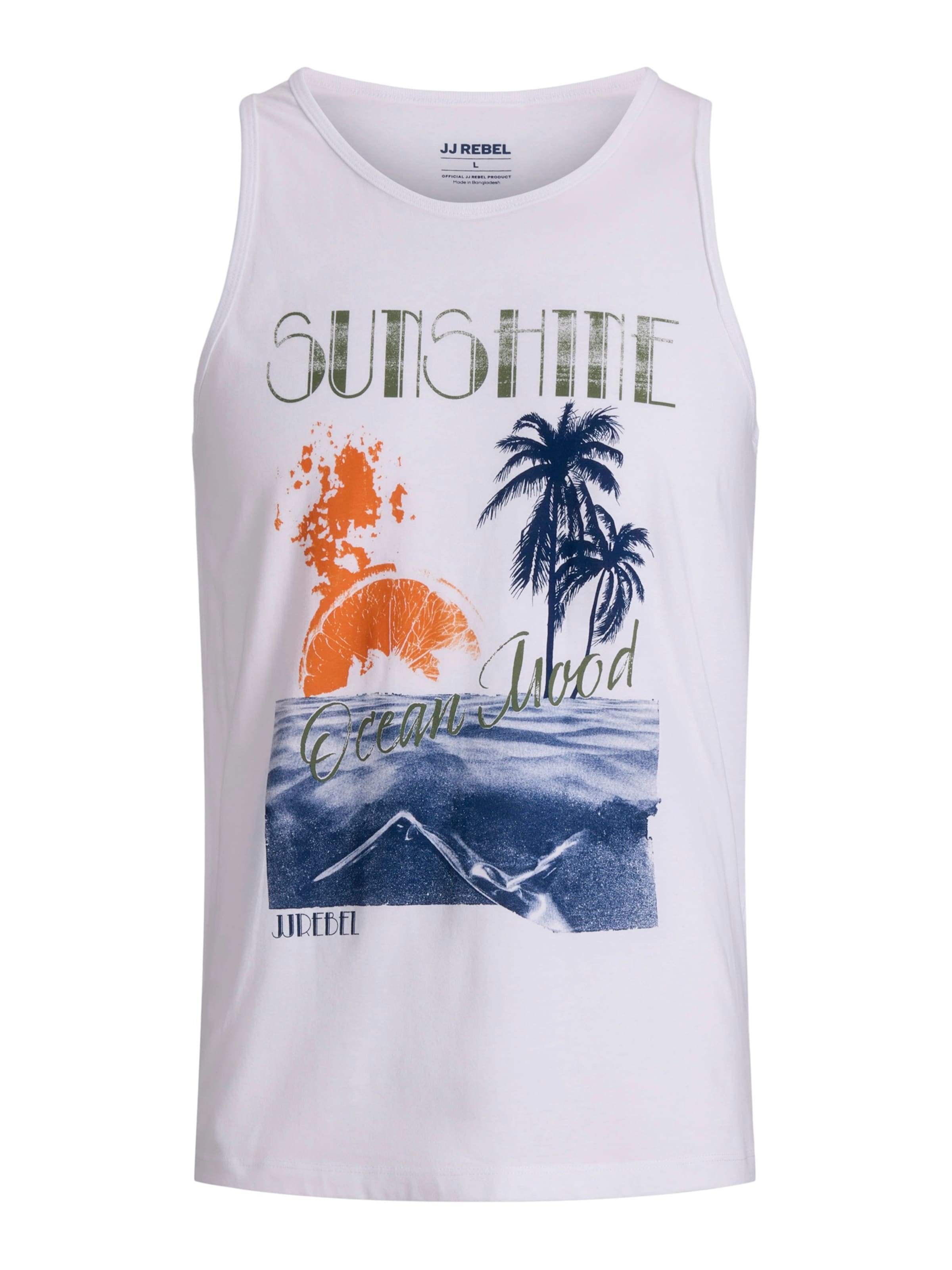 JJ Rebel Majica 'JREBMASON' | bela barva: sprednja stran