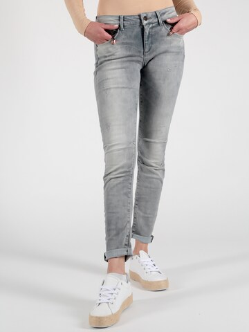 Miracle of Denim Skinny Jeans 'Eva' in Grijs: voorkant