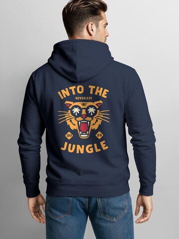 Neverless Sweatshirt 'Into the Jungle' in Blue