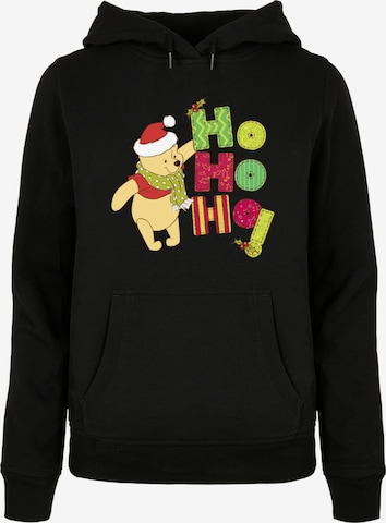 ABSOLUTE CULT Sweatshirt 'Winnie The Pooh - Ho Ho Ho Scarf' in Black: front