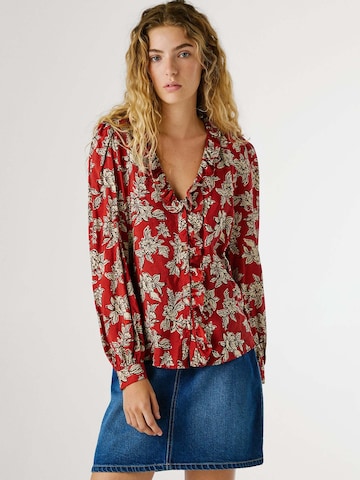 Pepe Jeans Blouse 'Plency' in Bruin: voorkant