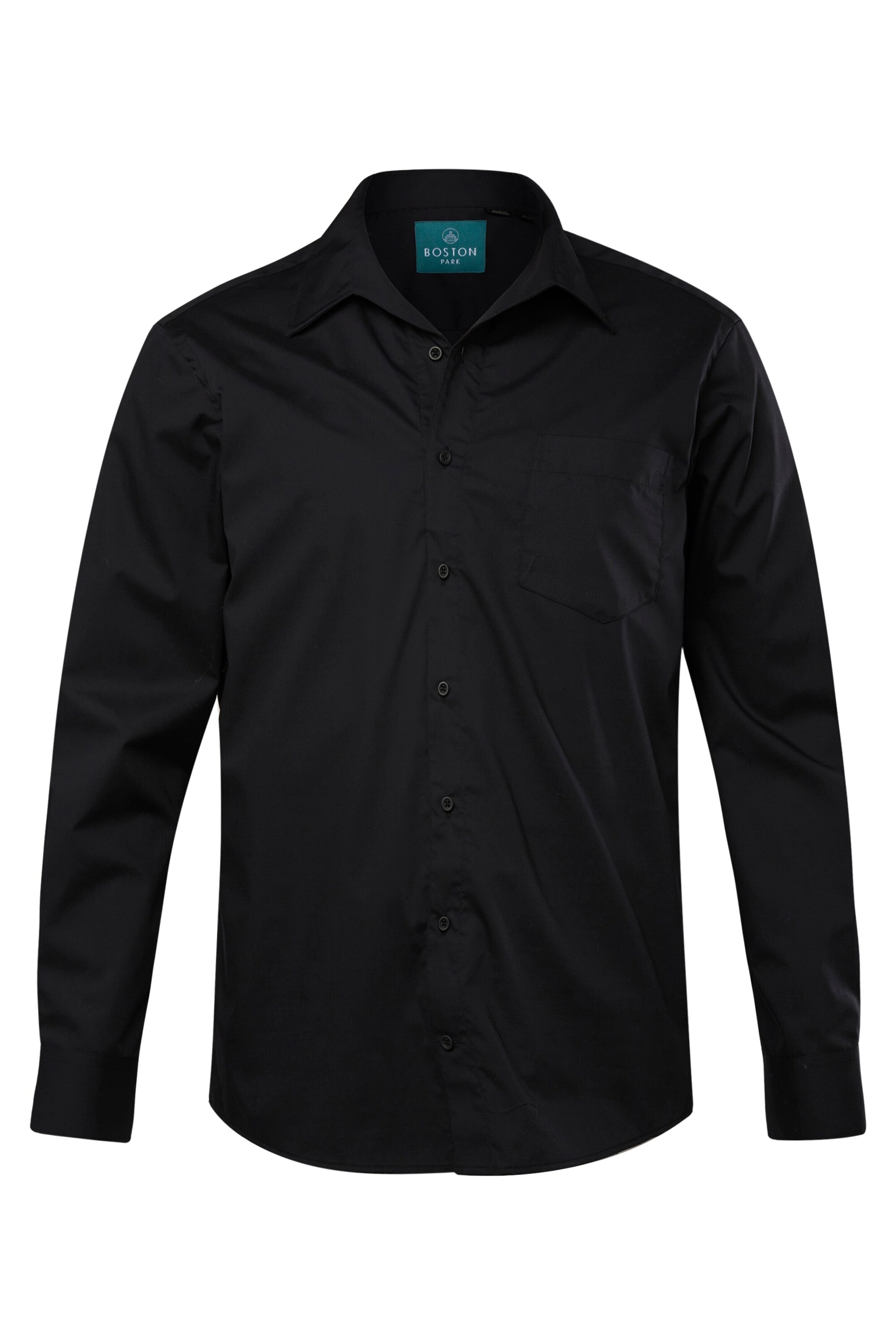 Boston Park Businesshemd in Schwarz: Vorderseite