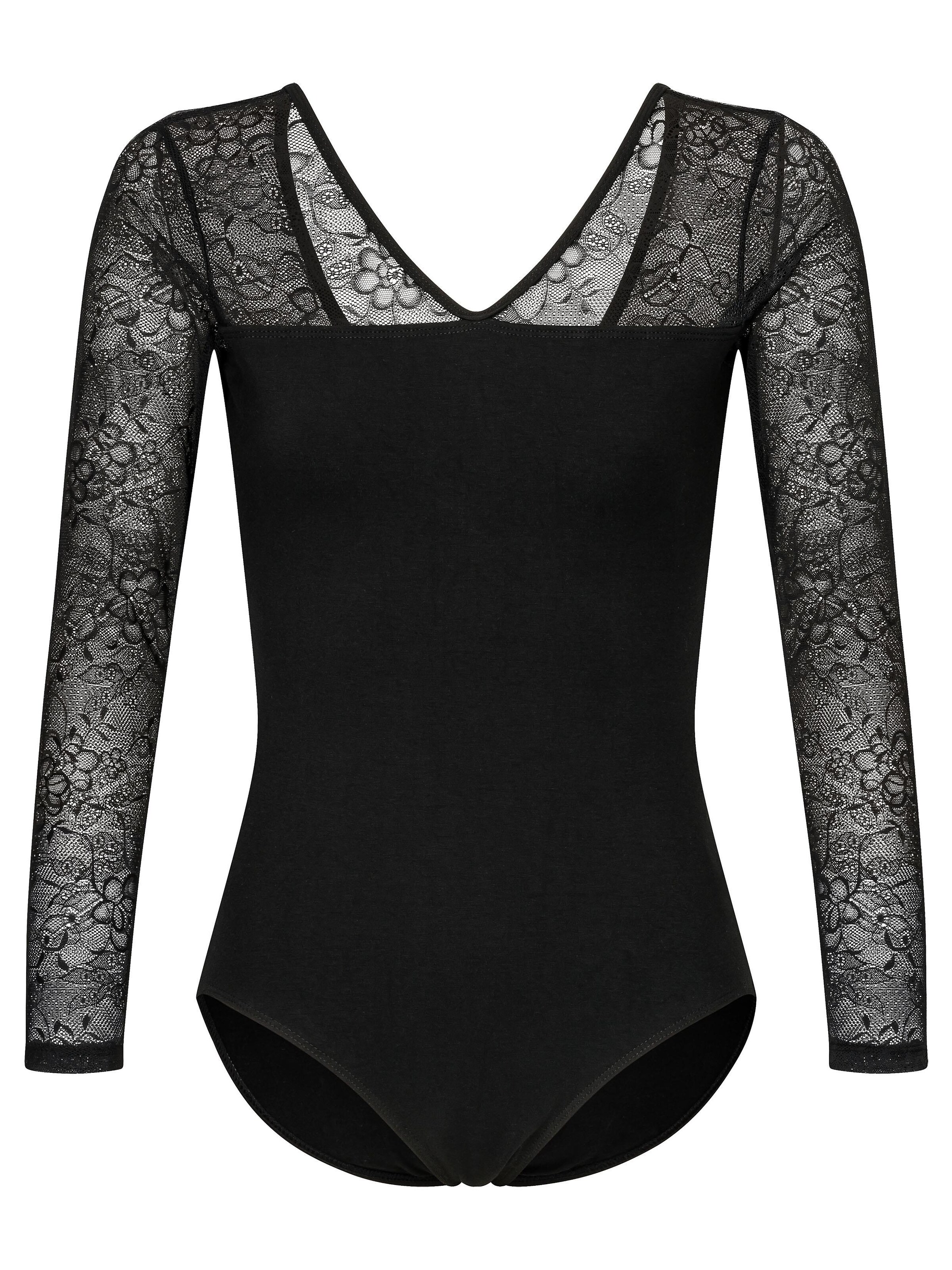 Tanzmuster Athletic Bodysuit 'Britta' in Black: front