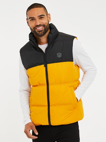 Threadbare Vest 'Gilet Lethame' in Yellow: front