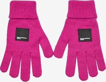 KARL LAGERFELD JEANS Γάντια με δάχτυλα σε ροζ: μπροστά