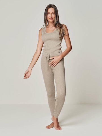 YOU LOOK PERFECT Sticktop 'TOP BLOSSOM - Geripptes Merino Top mit Rundhals' in Grau