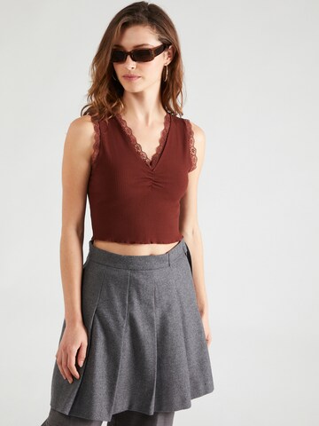 Nasty Gal Top | rjava barva: sprednja stran