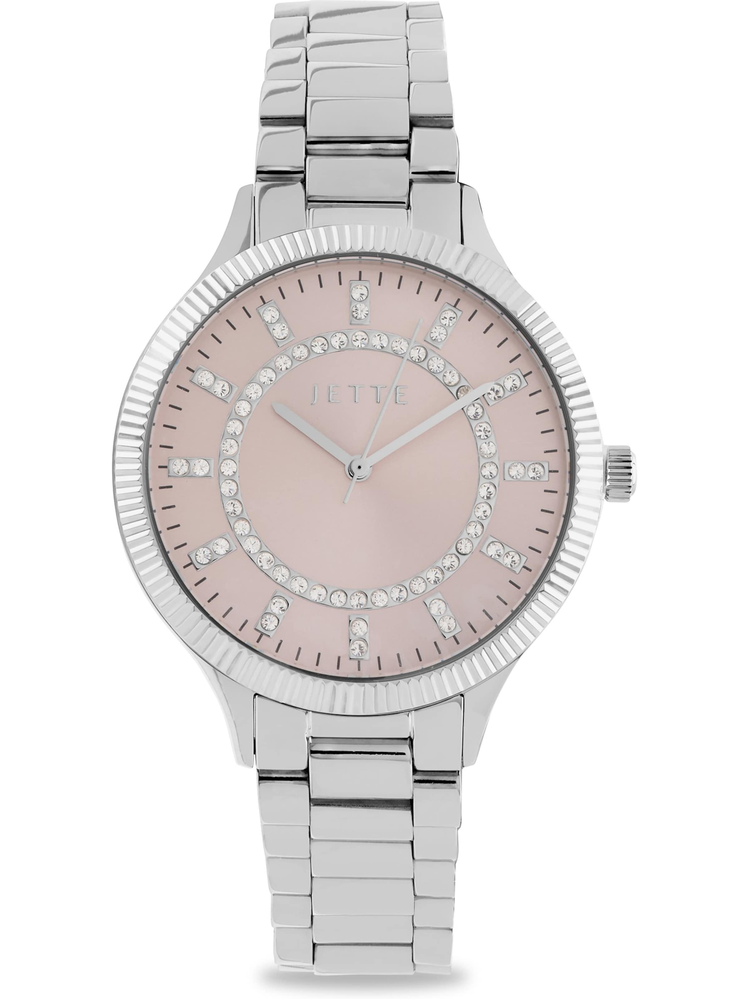 JETTE Analoguhr in Silber: Vorderseite