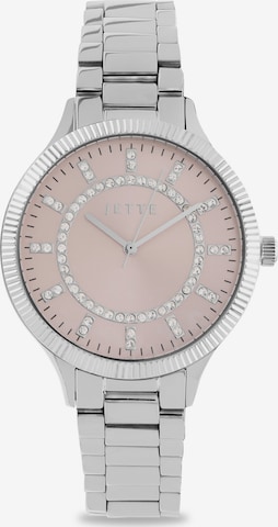 JETTE Analoguhr in Silber: Vorderseite
