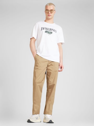 JACK & JONES Regular Pleated Pants 'Kane Otis' in Brown