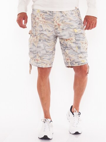 JET LAG Regular Cargo Pants 'Flowers' in Blue: front