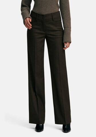 Peter Hahn Wide leg Broek in Bruin: voorkant