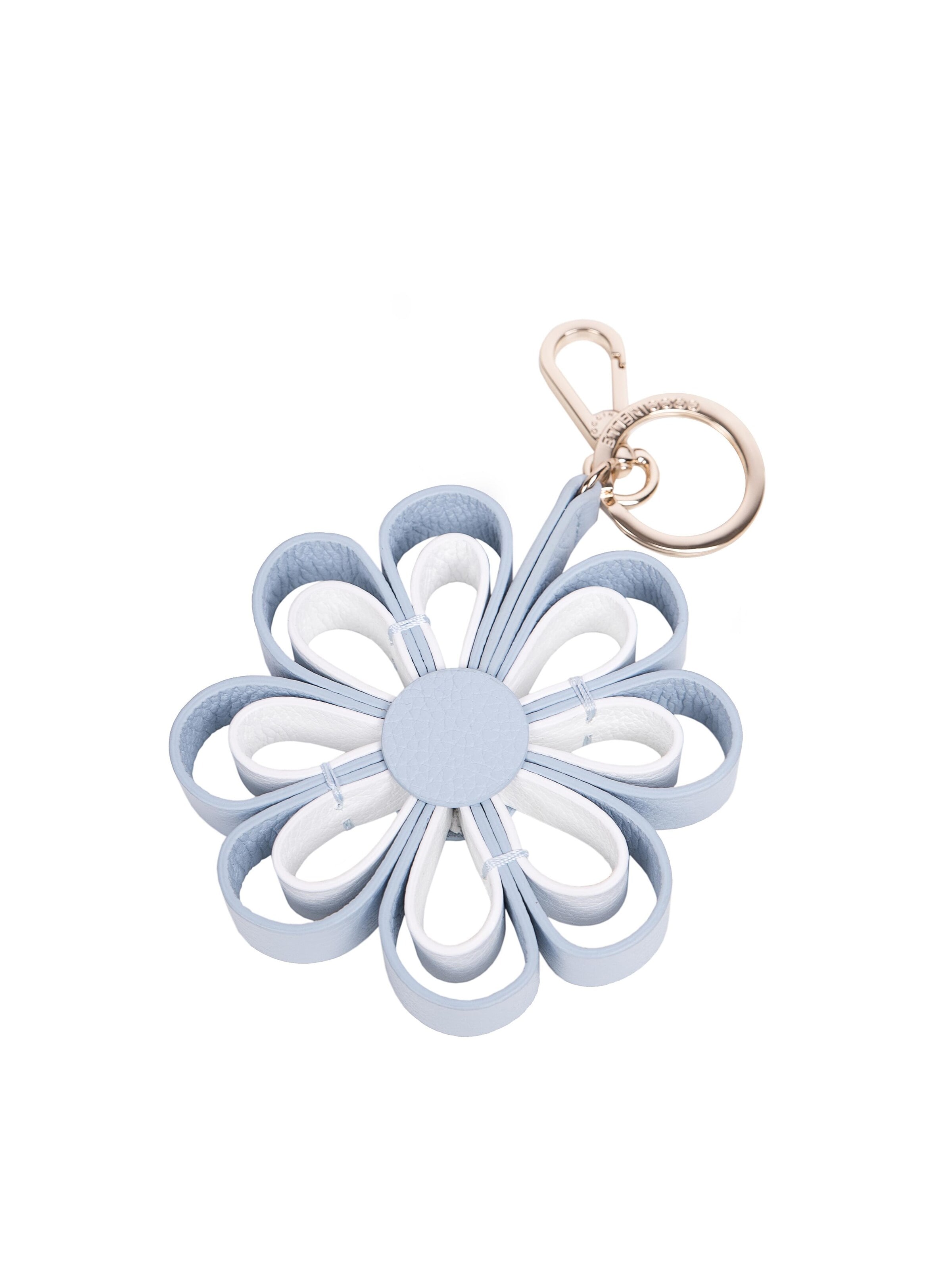 THE DRESSER Schlüsselanhänger 'Floral-shaped light blue leather keychain, Coccinelle'‌‌‌‌‌‌‌‌‌ in Blau: Vorderseite
