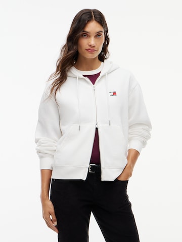 Tommy Jeans Sweatvest in Wit: voorkant