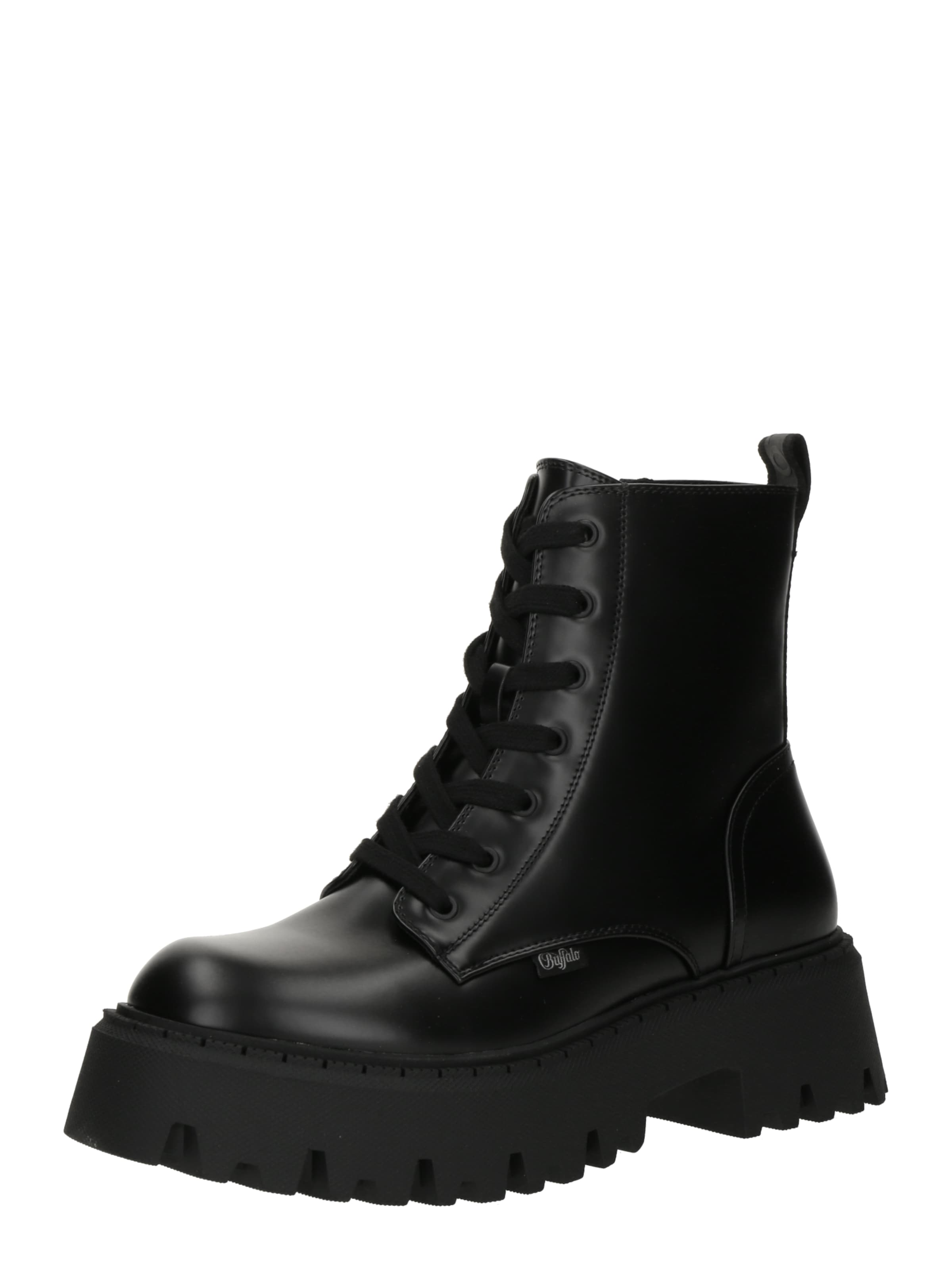 BUFFALO Боти с връзки 'ASPEN' в черно: отпред