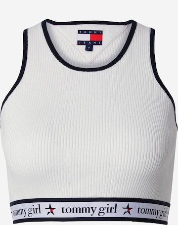 Tommy Jeans - Top de malha em branco: frente
