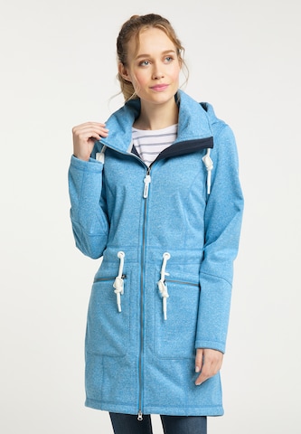 ICEBOUND Knitted Coat in Blue: front