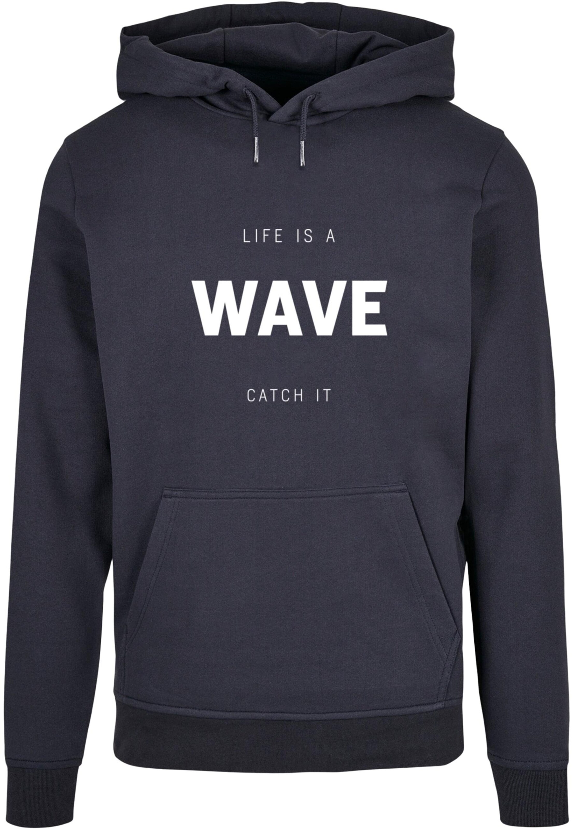 Merchcode Sweatshirt 'Summer - Life Is A Wave' in Blau: Vorderseite