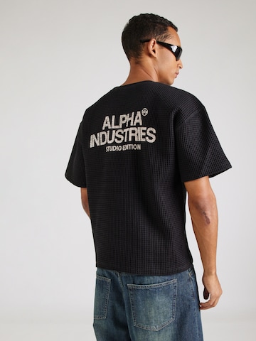 ALPHA INDUSTRIES - Camiseta 'Studio' en negro: frente