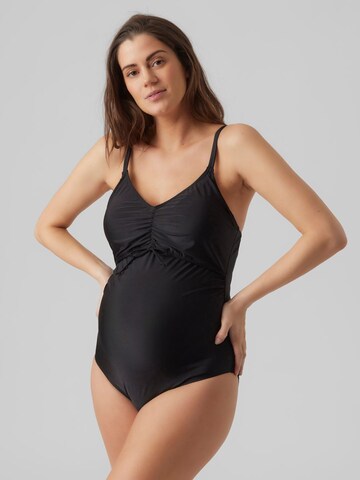 Bustier Maillot de bain 'Francis' MAMALICIOUS en noir : devant