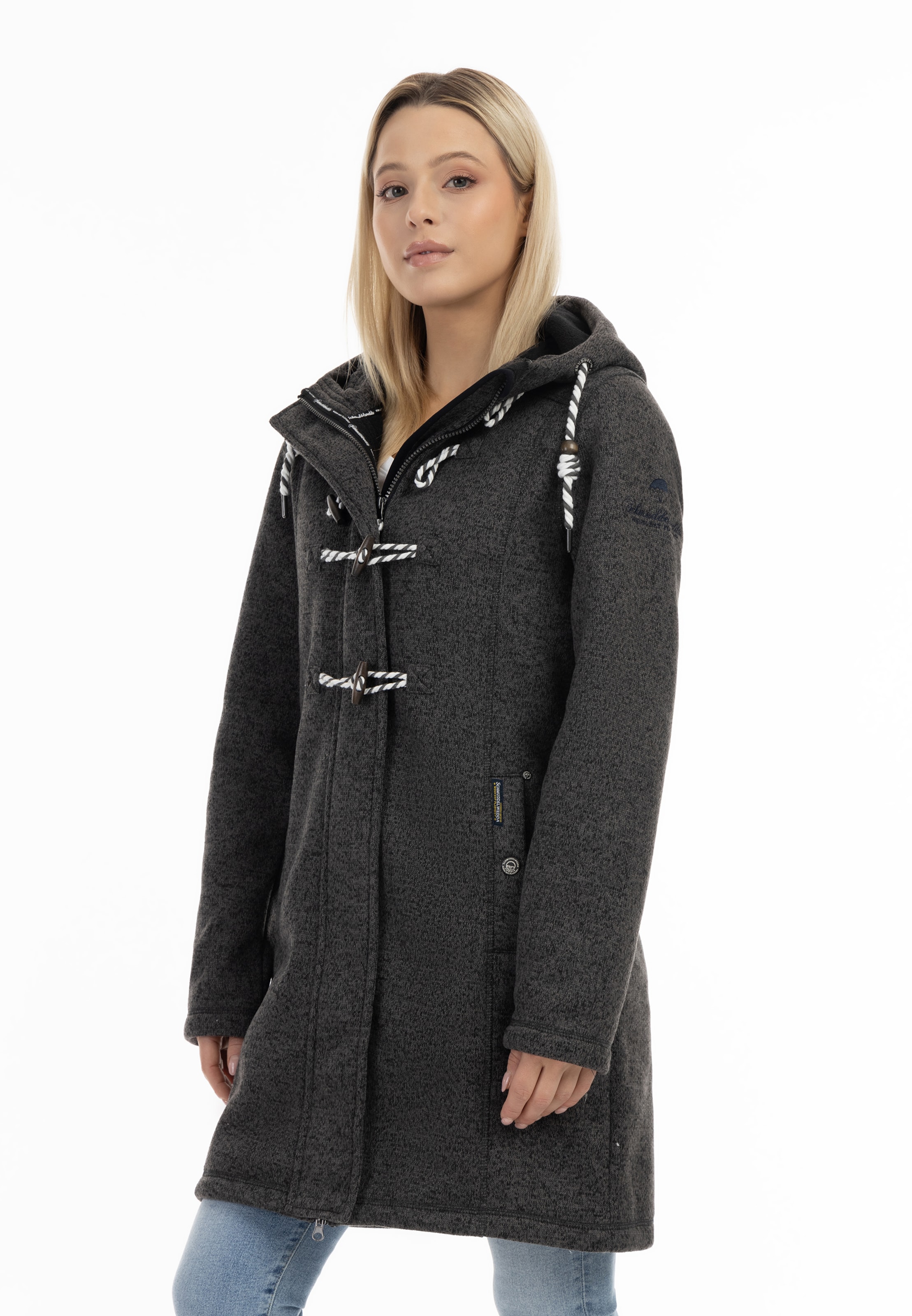 Grey duffle coat clearance womens