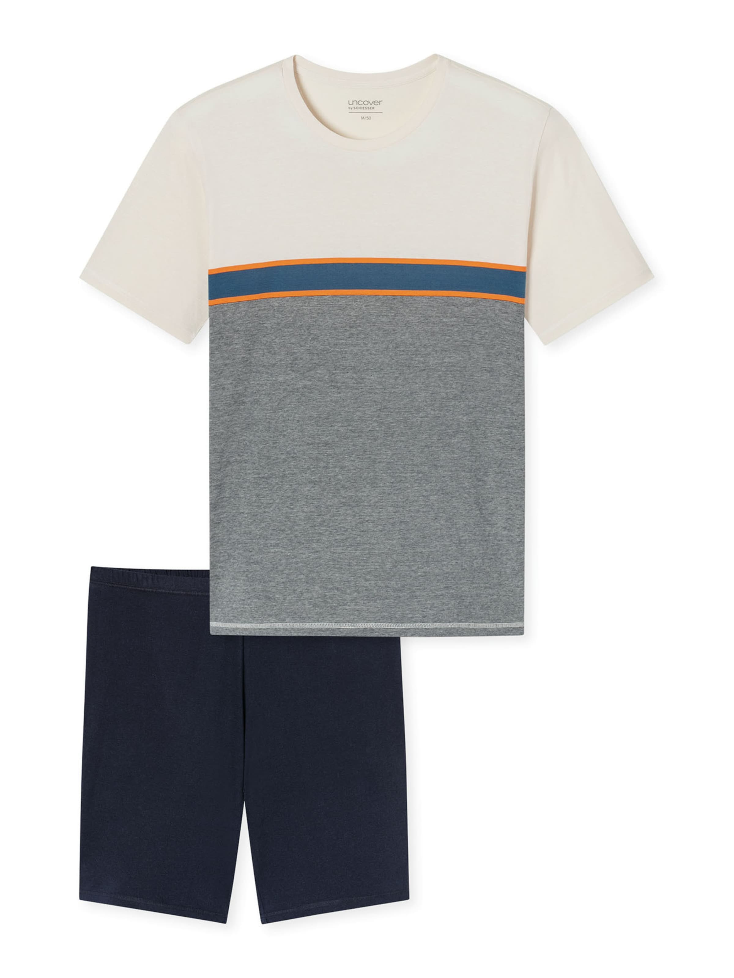 Pyjama court ' Nightwear Shorty ' uncover by SCHIESSER en bleu : devant