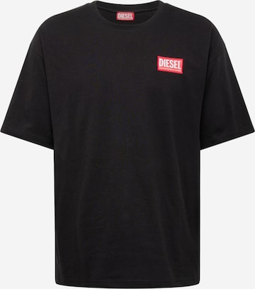 DIESEL T-shirt 'T-NLABEL-L1' i svart: framsida