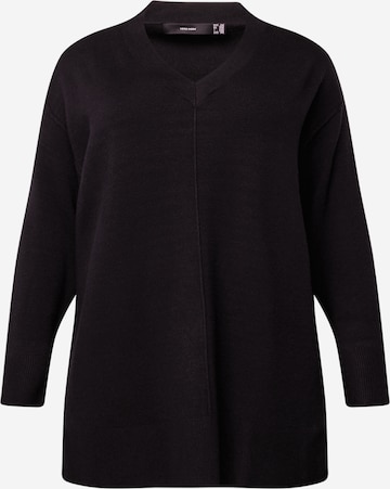 melns Vero Moda Curve "Oversize" stila džemperis 'GOLD': no priekšpuses