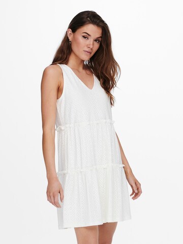 ONLY Καλοκαιρινό φόρεμα 'Lina' σε λευκό: μπροστά