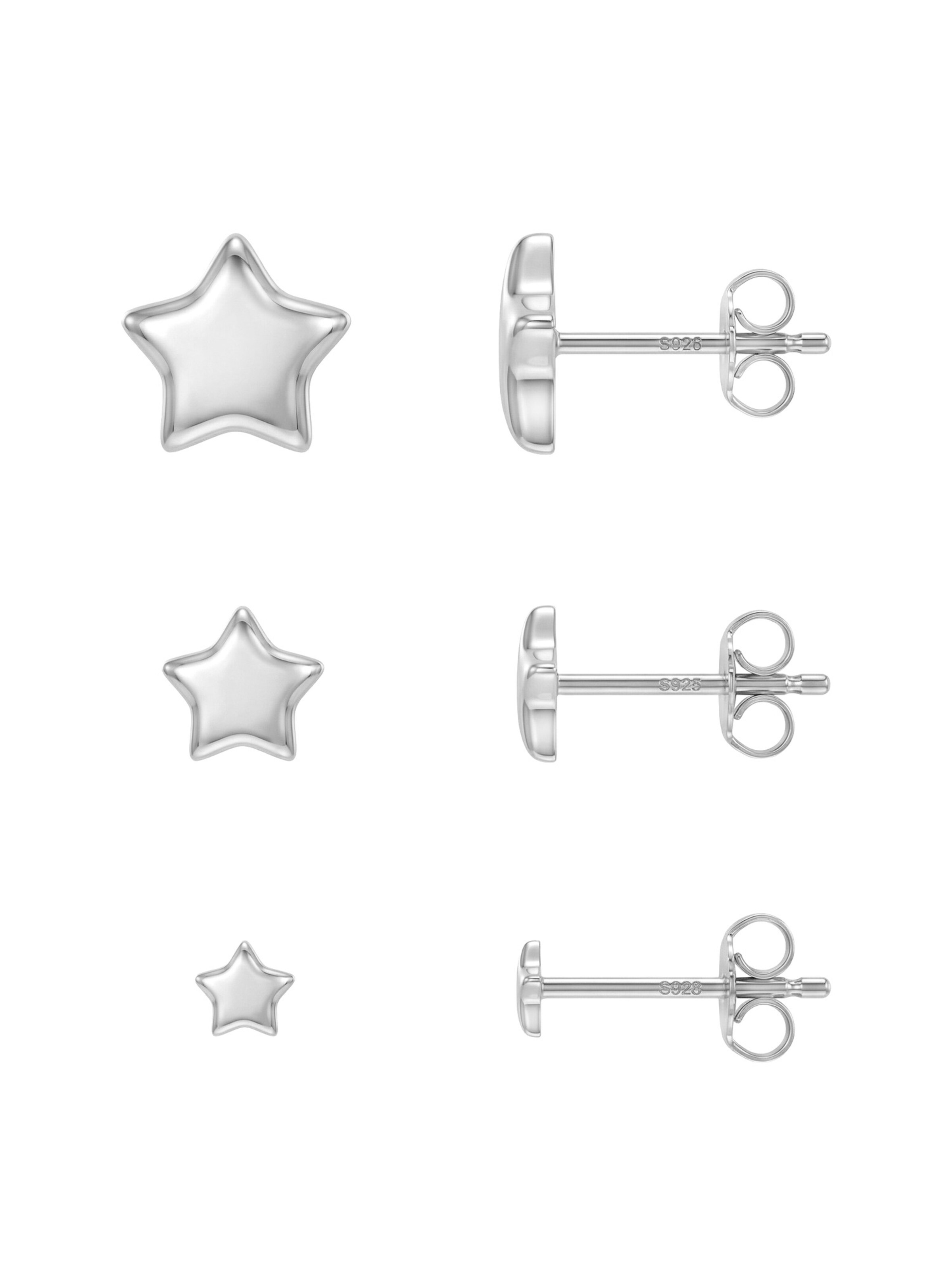 Sofia Milani Schmuckset 'Star'‌‌‌‌‌‌‌ in Silber: Vorderseite