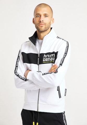 BRUNO BANANI Zip-Up Hoodie 'Owens' in White: front