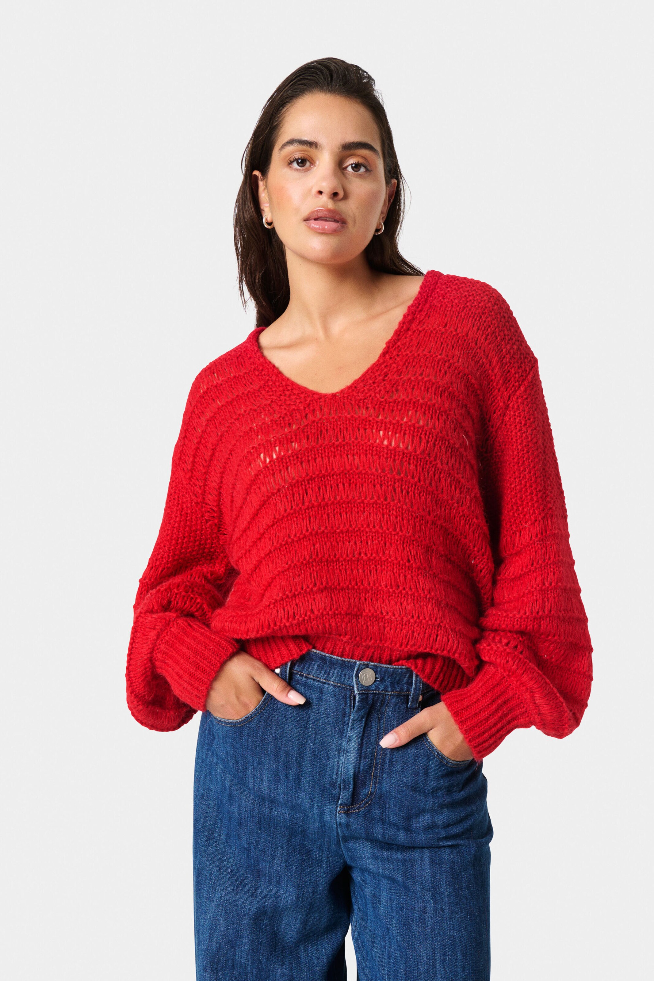 SOAKED IN LUXURY Pullover in Rot: Vorderseite