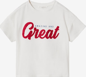 MANGO KIDS Shirt 'GREATMC' in White: front