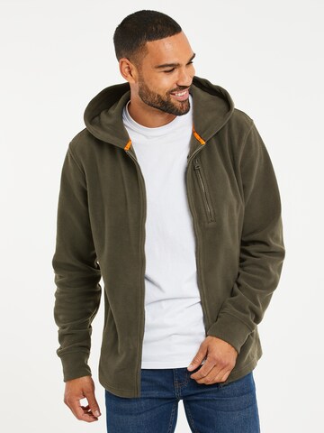 Threadbare Fleece jacket 'Rueben' in Green: front