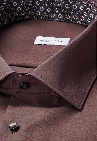 Coupe slim Chemise business SEIDENSTICKER en marron