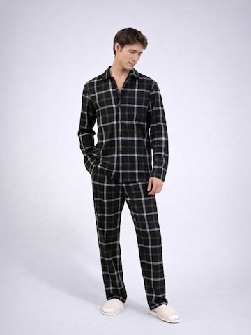 PANTONECLO Pyjama lang 'Pantoneclo Men’s Nightwear Set' in Zwart