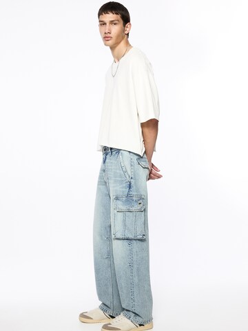 Pull&Bear Loose fit Cargo Jeans in Blue