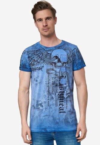 Rusty Neal T-Shirt mit All Over Print in Blau: predná strana