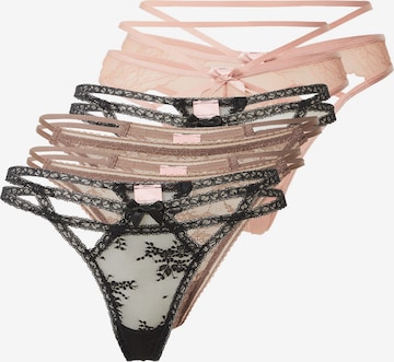 Hunkemöller Tanga – hnědá: přední strana