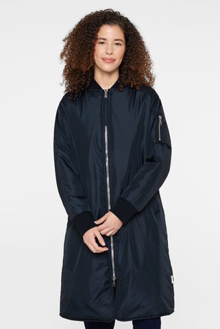 SENSES.THE LABEL Lange Jacke im Blouson-Stil in Blau: Vorderseite