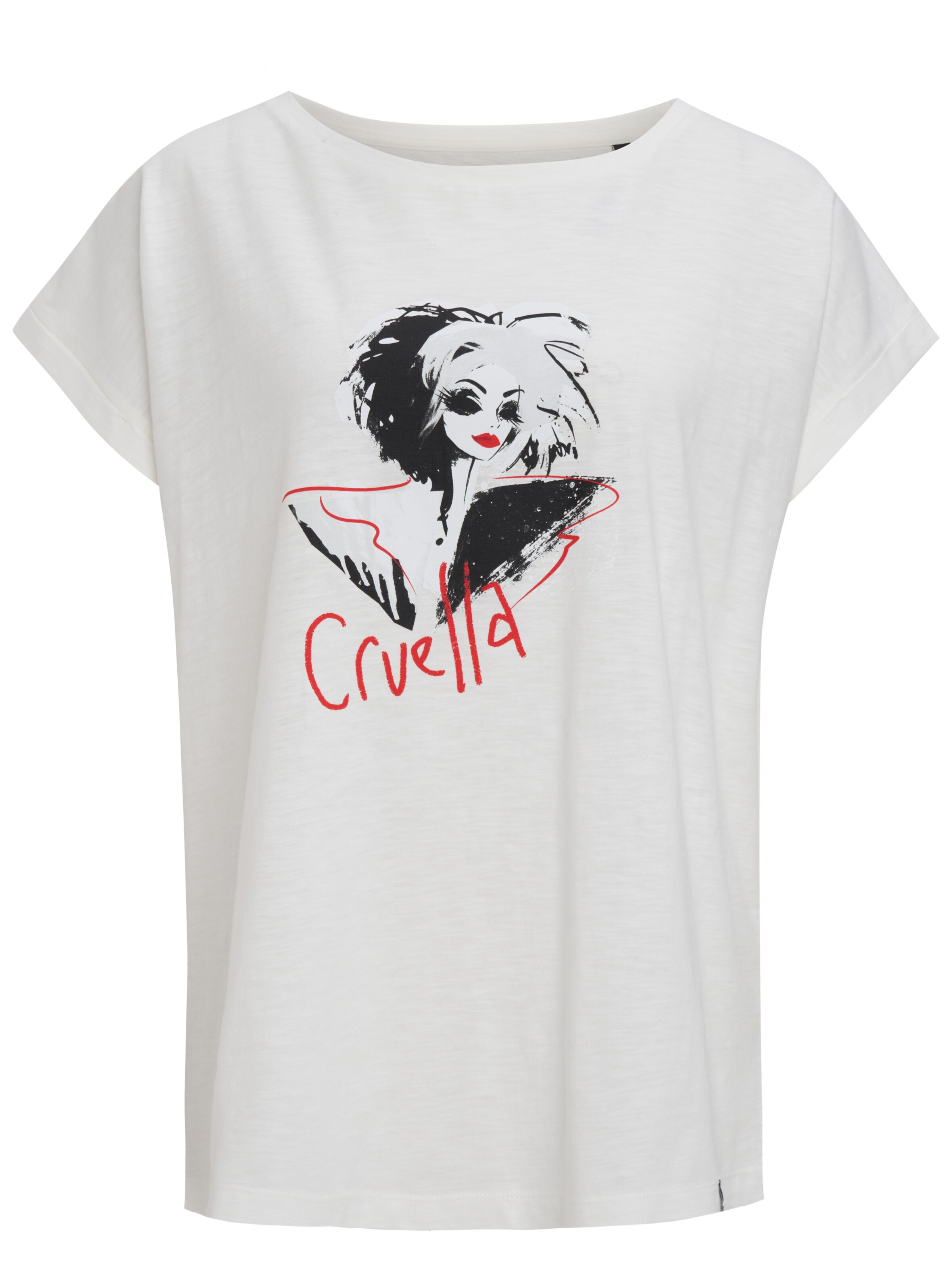 Recovered Shirt 'Cruella Devil Art' in Wit: voorkant