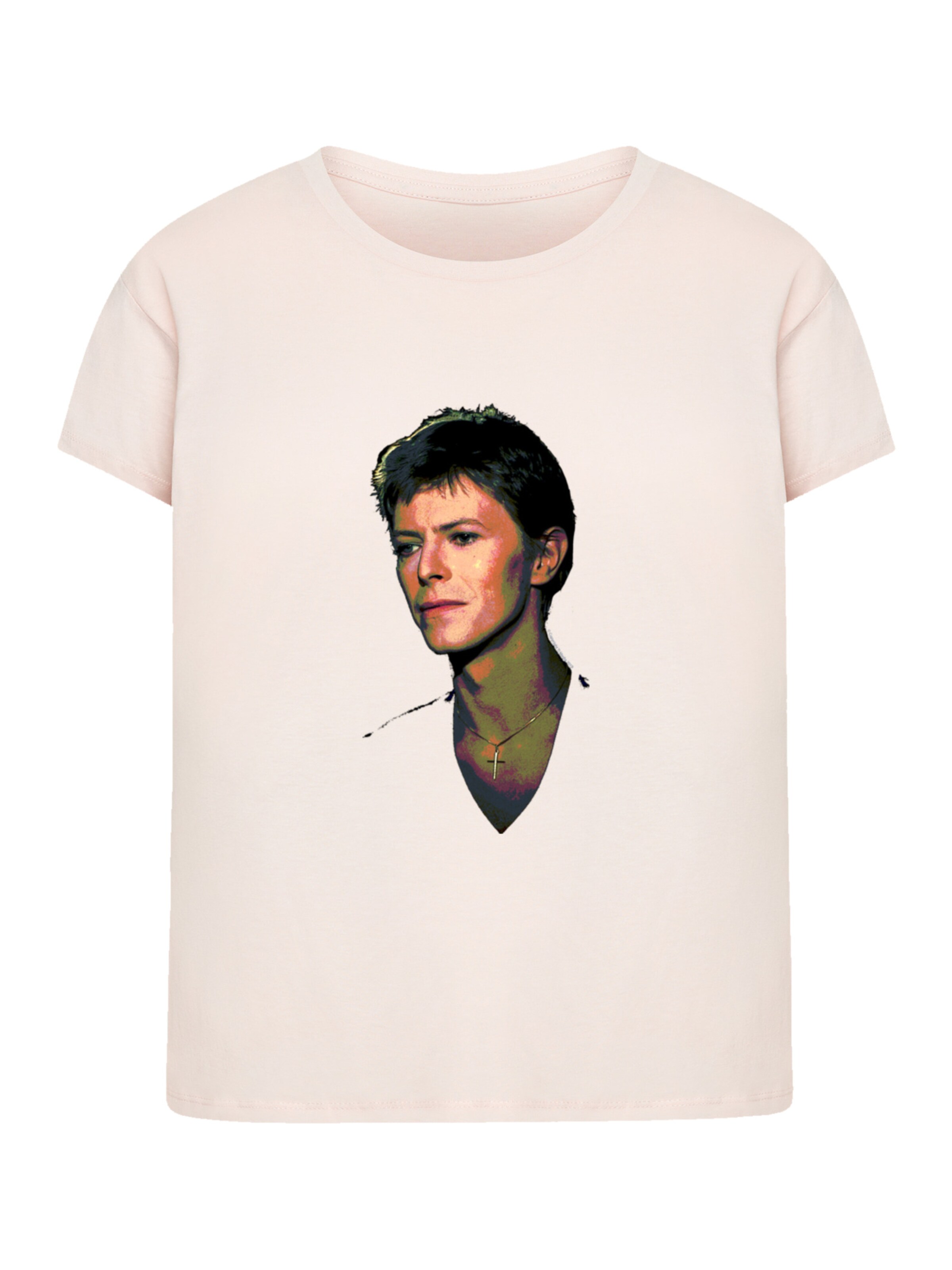 T-shirt 'TV Times Pop Star David Bowie 1977' F4NT4STIC en rose : devant