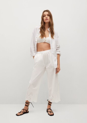 MANGO Loose fit Pants 'Lolo' in White