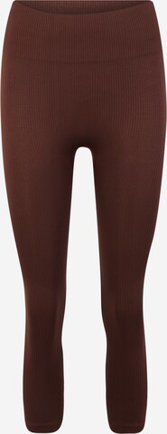 Nasty Gal Petite - Skinny Leggings en marrón: frente