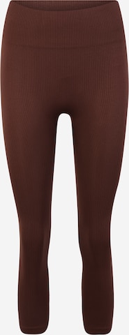 Nasty Gal Petite Skinny Leggings i brun: framsida