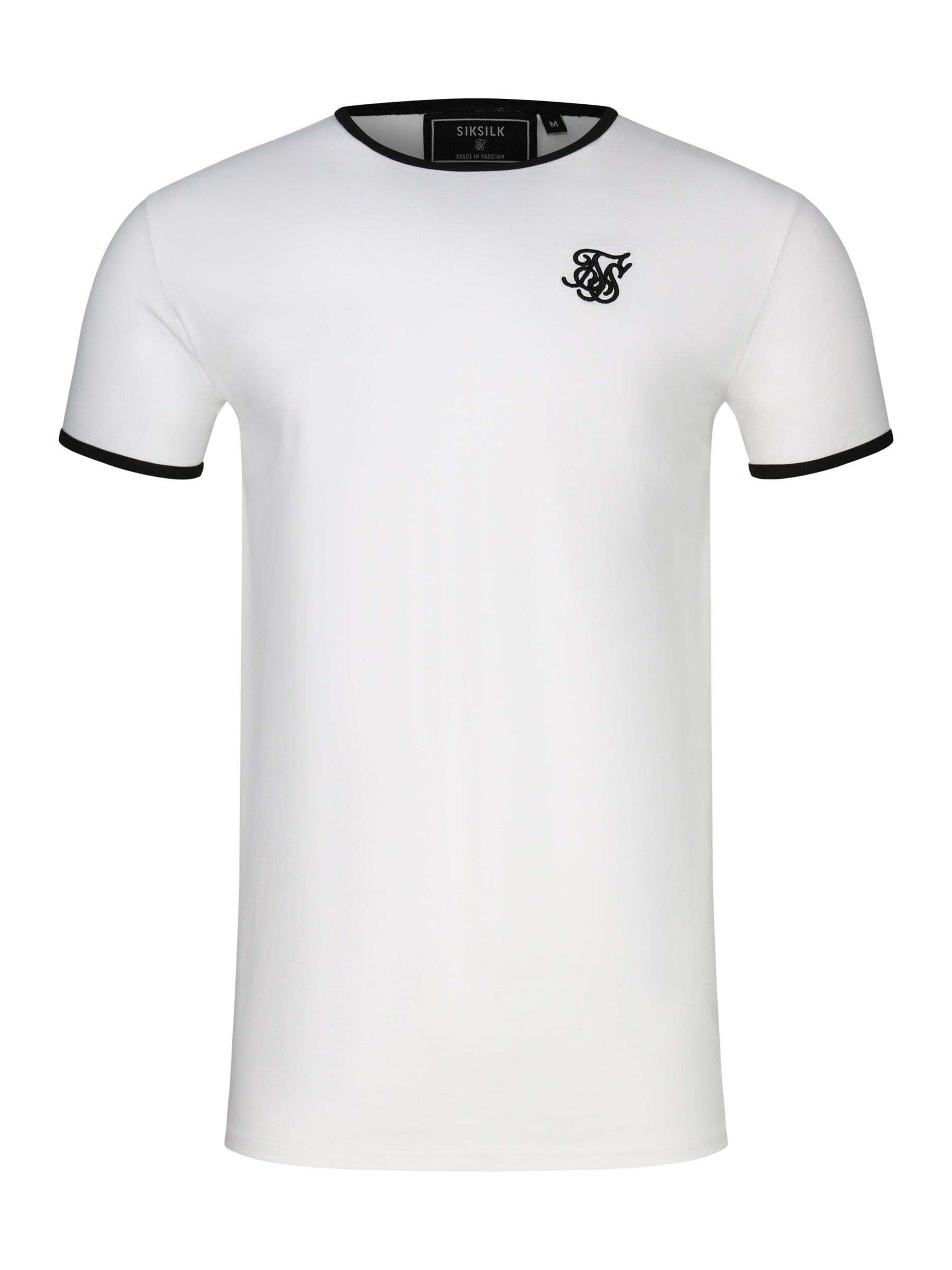 SikSilk - Camiseta 'Ringer' en blanco: frente