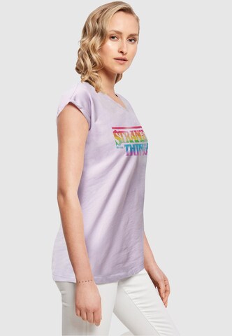 ABSOLUTE CULT Shirt 'Stranger Things - Rainbow Dot' in Lila